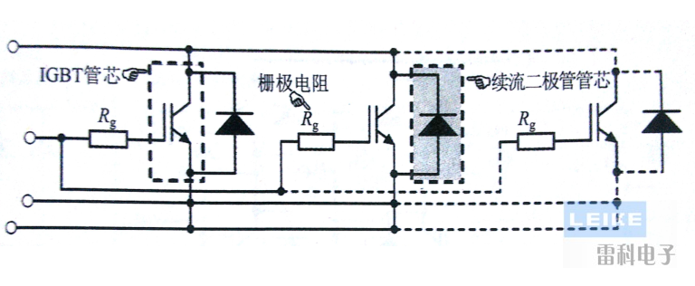 單管模塊內(nèi)部的實際等效電路圖